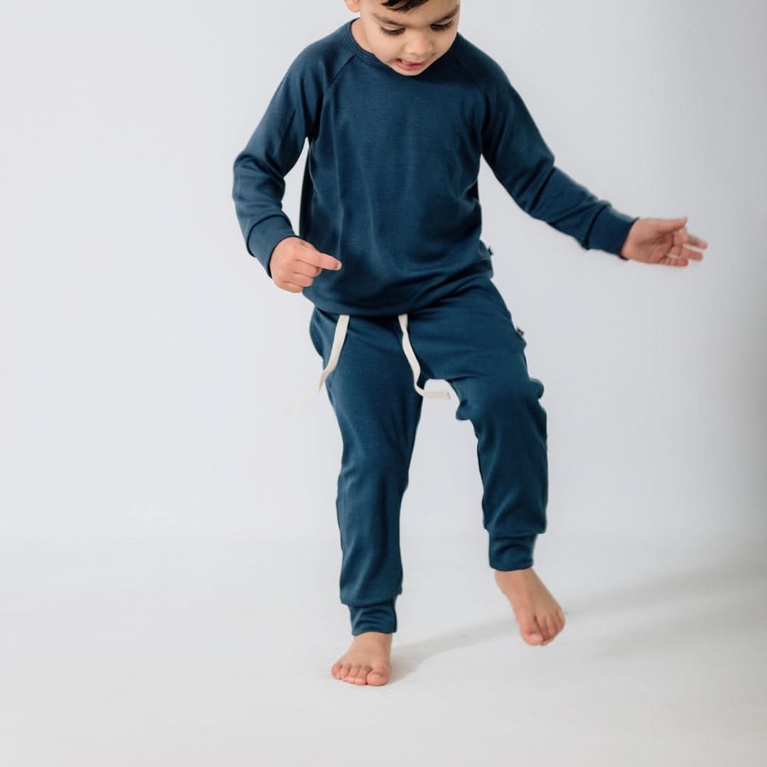 Kids Bamboo Lightweight Joggers | Tangerine Crush - additional view