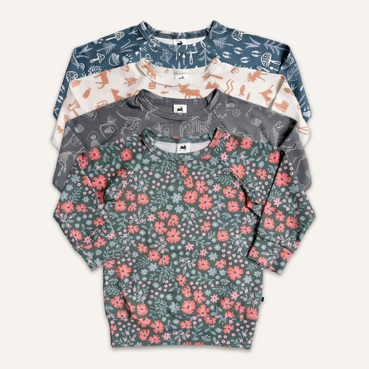 Kids Bamboo Raglan Pullover | Prints