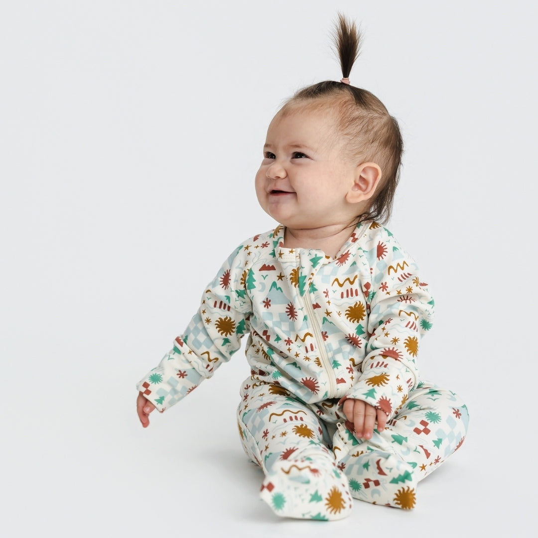 Bamboo Baby Zipper Footed Bodysuit | Icon Landscape
