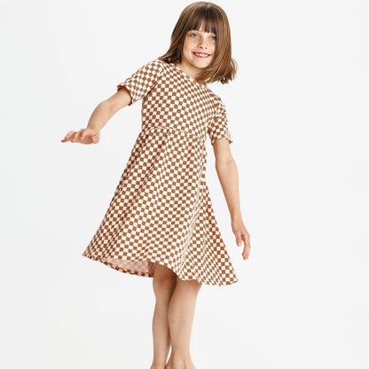 Youth Bamboo Daphne Dress | Blush Checkers
