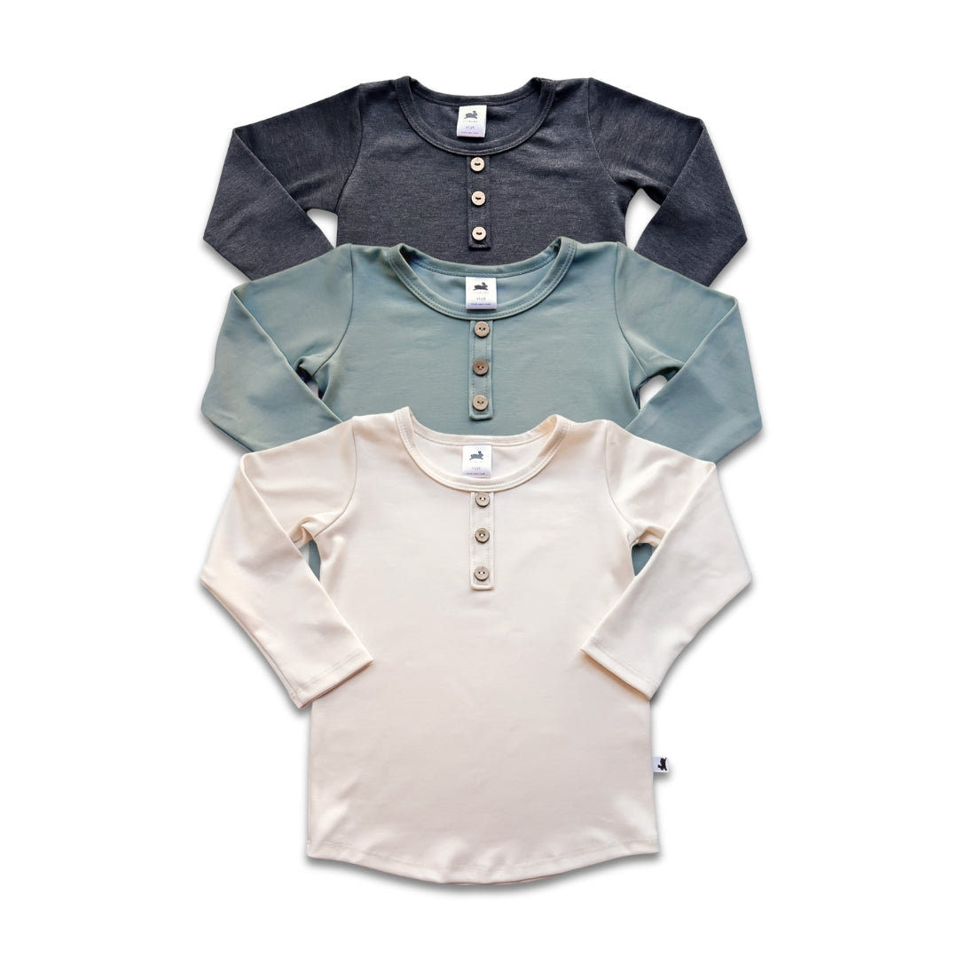 Baby/Kids Bamboo Henley Long-Sleeve Shirt