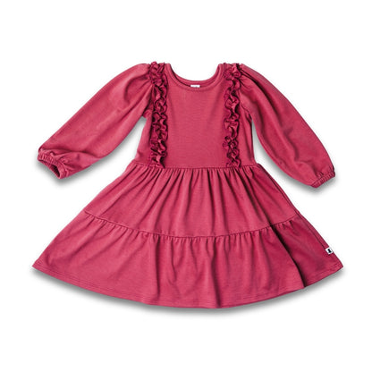 Kids' Bamboo Tiered Ruffled Dress | Pomegranate