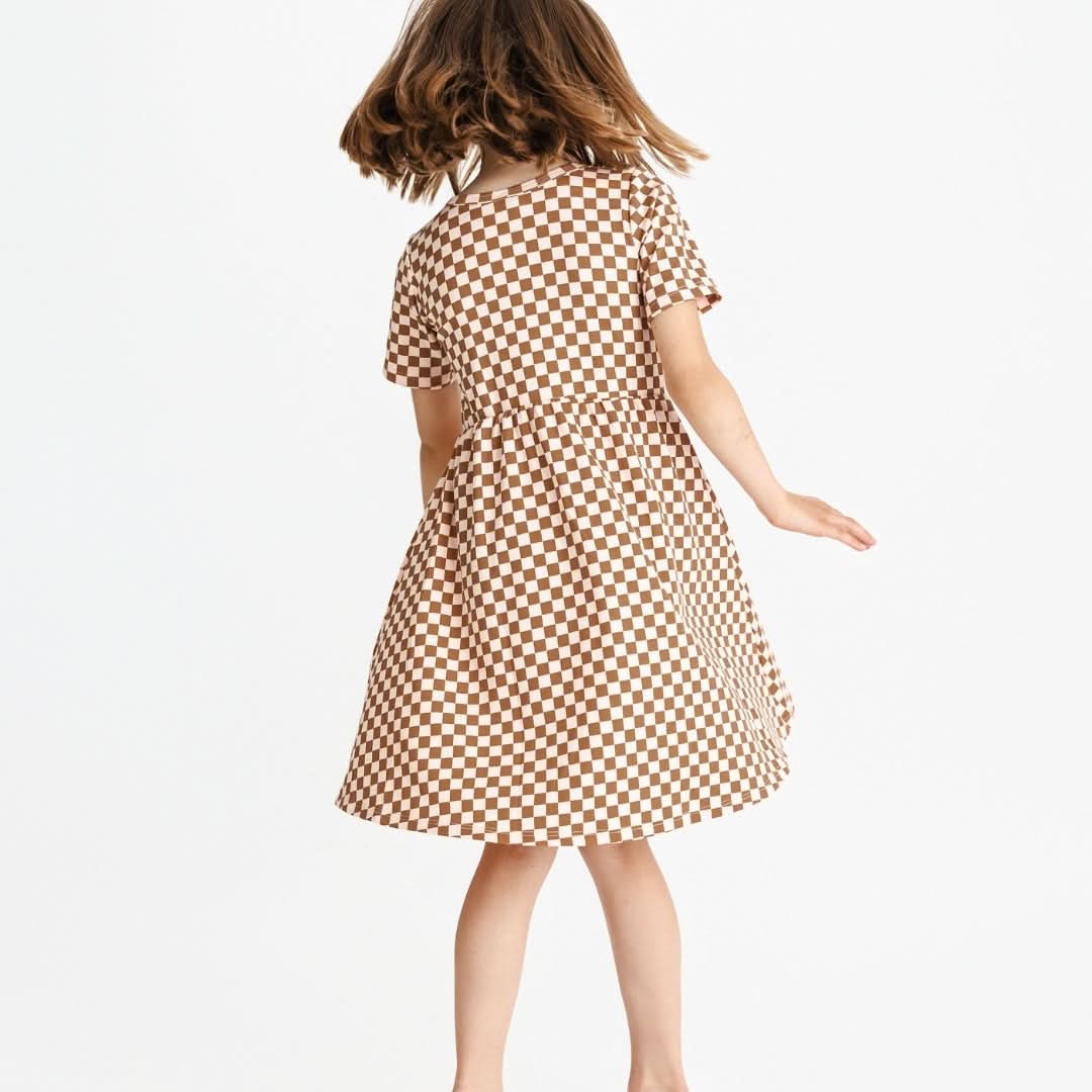Youth Bamboo Daphne Dress | Blush Checkers