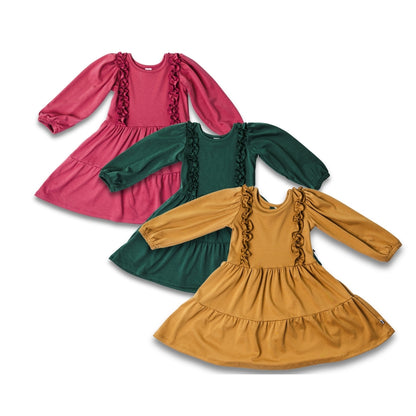 Kids' Bamboo Tiered Ruffled Dress | Juniper