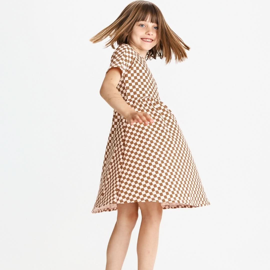 Youth Bamboo Daphne Dress | Blush Checkers