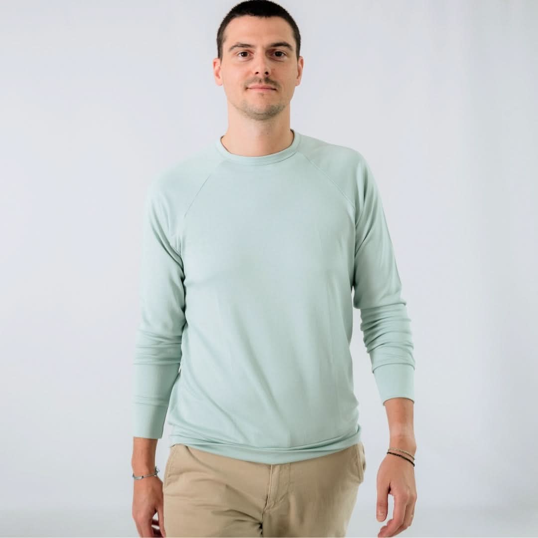 Adult Unisex/Men's Bamboo Raglan Pullover | Seaglass