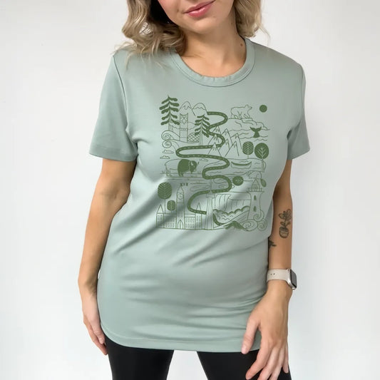 Adult Unisex 'Expedition' Bamboo T-shirt | Lake