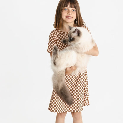 Youth Bamboo Daphne Dress | Blush Checkers