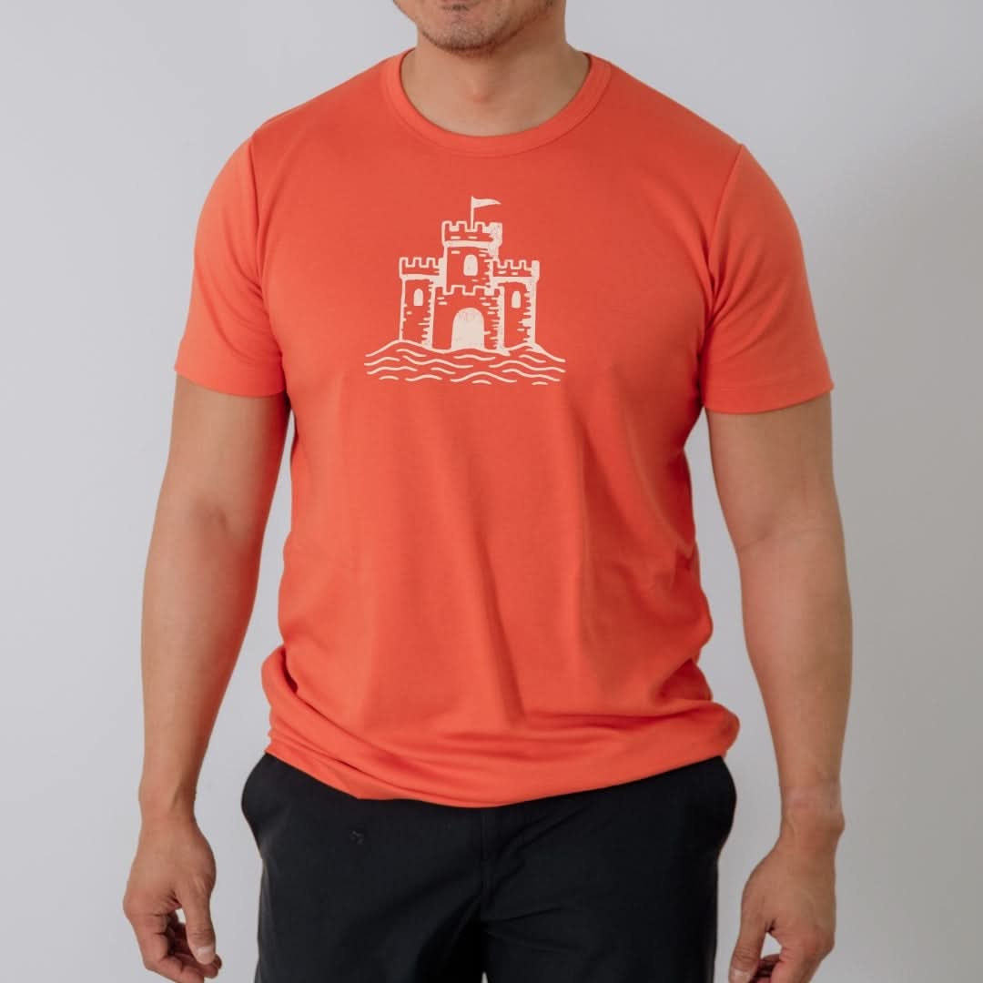 Adult Unisex/Men's Bamboo Graphic T-Shirt | "Happiness Comes In Waves" | Cream - additional view