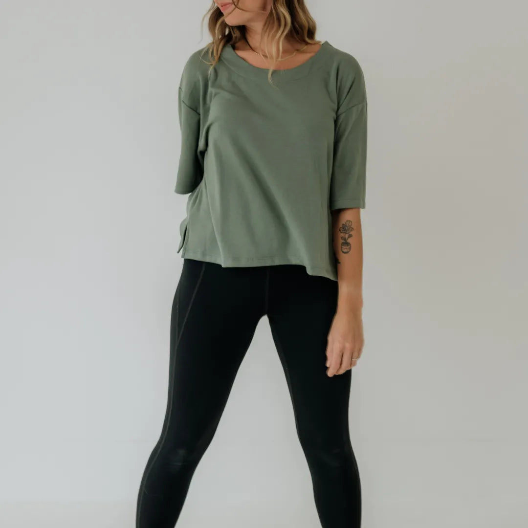 Ladies' Bamboo Cropped Boxy T-shirt