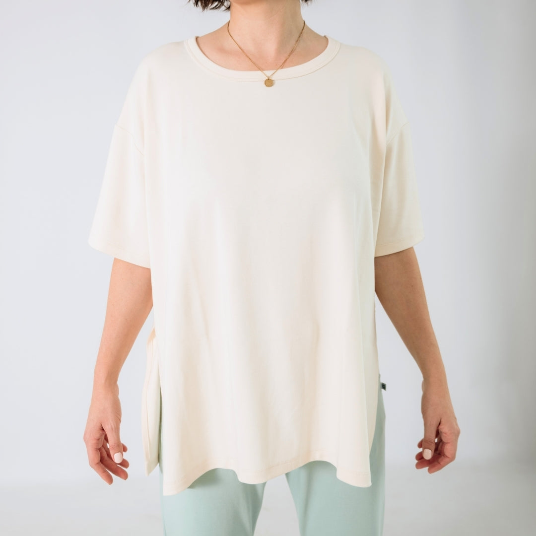Ladies Bamboo Oversized T-Shirt | Cream