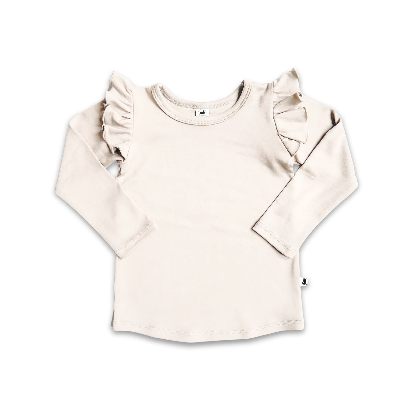 Youth Bamboo Ruffle Shoulder Long Sleeve Shirt