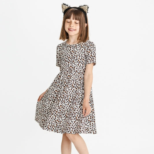 Youth Bamboo Daphne Dress | Snow Leopard