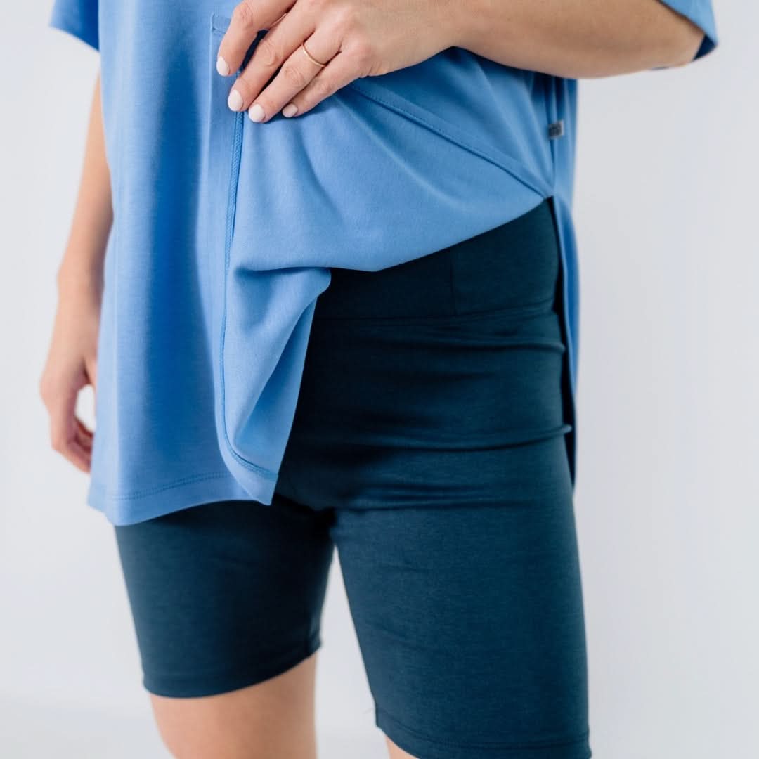 Ladies'Bamboo Bike Shorts | Navy Blue - additional view