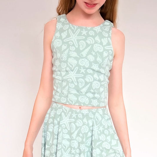 Youth Bamboo Longline Bralette-Style Tank | Parlour Stripe - additional view