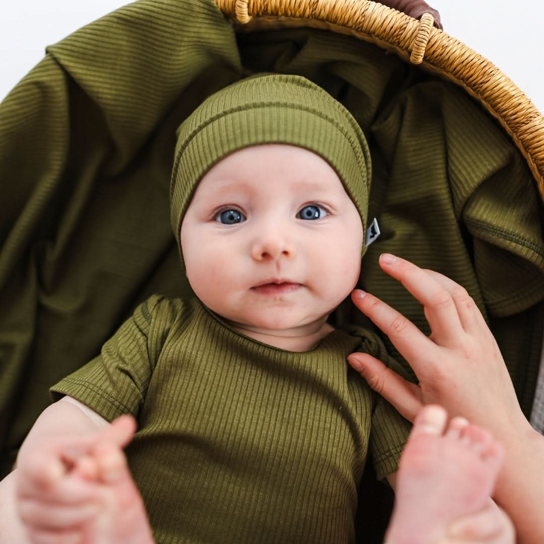 Baby/Kids' Bamboo Beanie | Olive Rib