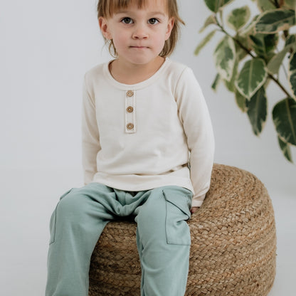 Baby/Kids Bamboo Henley Long-Sleeve Shirt