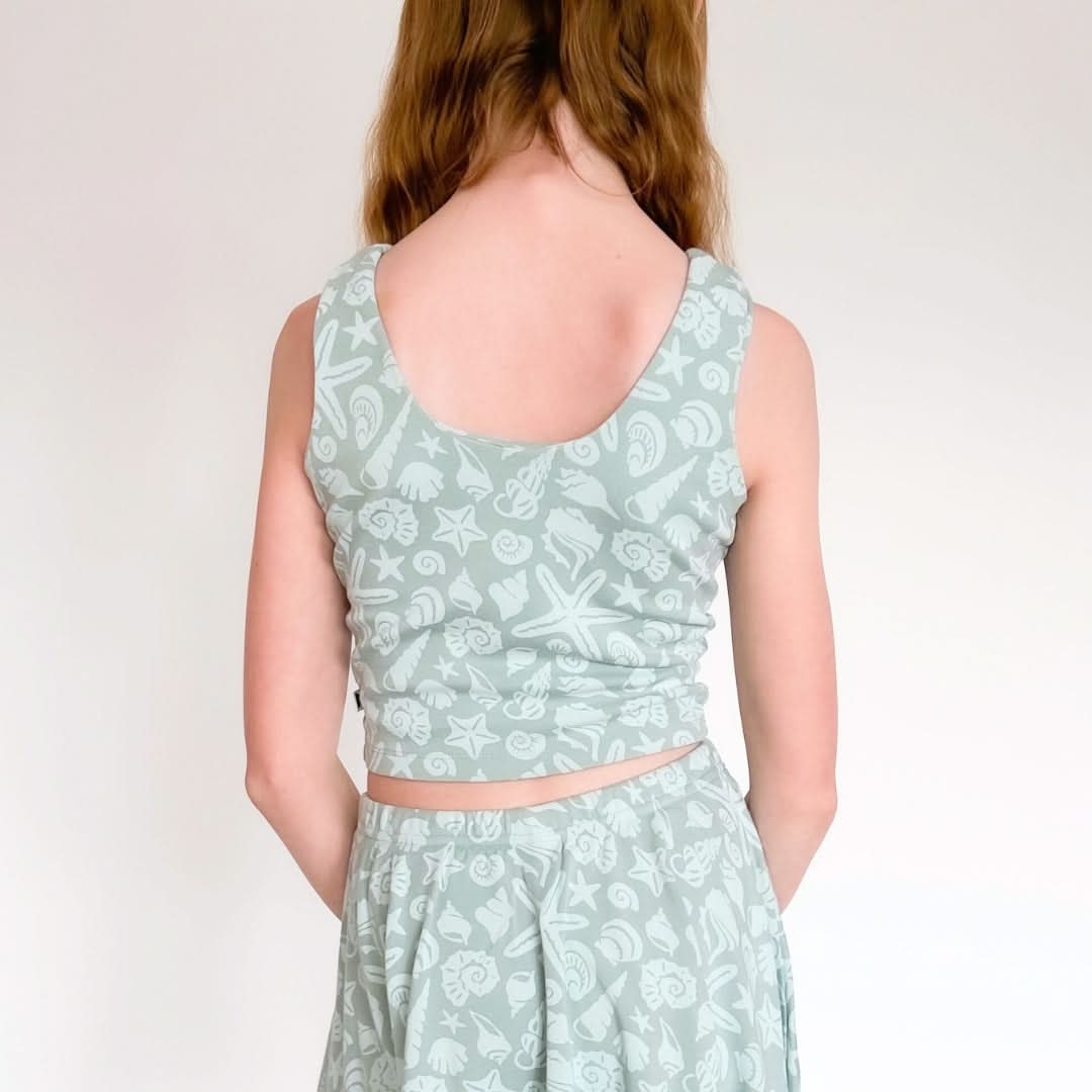 Youth Bamboo Longline Bralette-Style Tank | Parlour Stripe - additional view