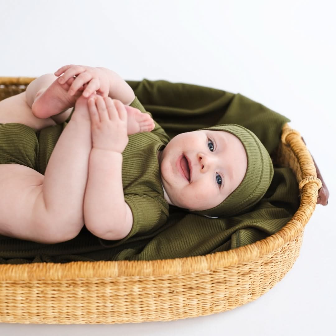 Baby/Kids' Bamboo Beanie | Olive Rib