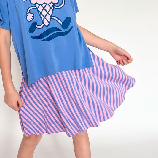 Youth Bamboo Skort | Parlour Stripe