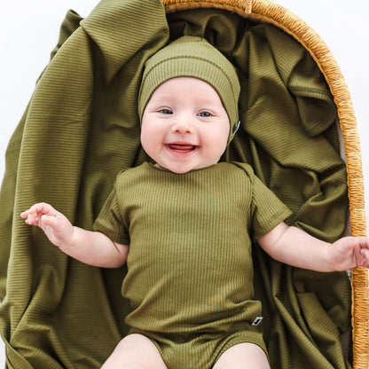 Baby/Kids' Bamboo Beanie | Olive Rib