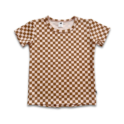 Baby/Kids' Bamboo All-Over Print T-shirt | Blush Checkers