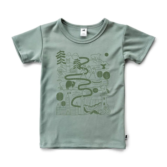 'Expedition' Bamboo Slim Fit T-shirt | Lake