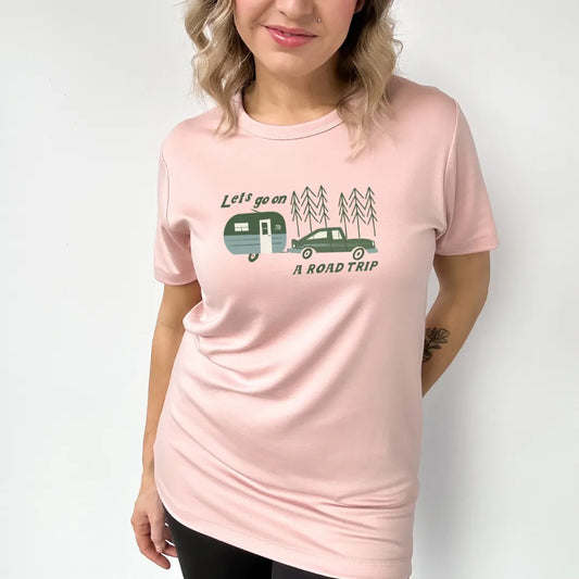 Adult Unisex 'Let's Go On A Roadtrip' Bamboo T-shirt | Rosewood