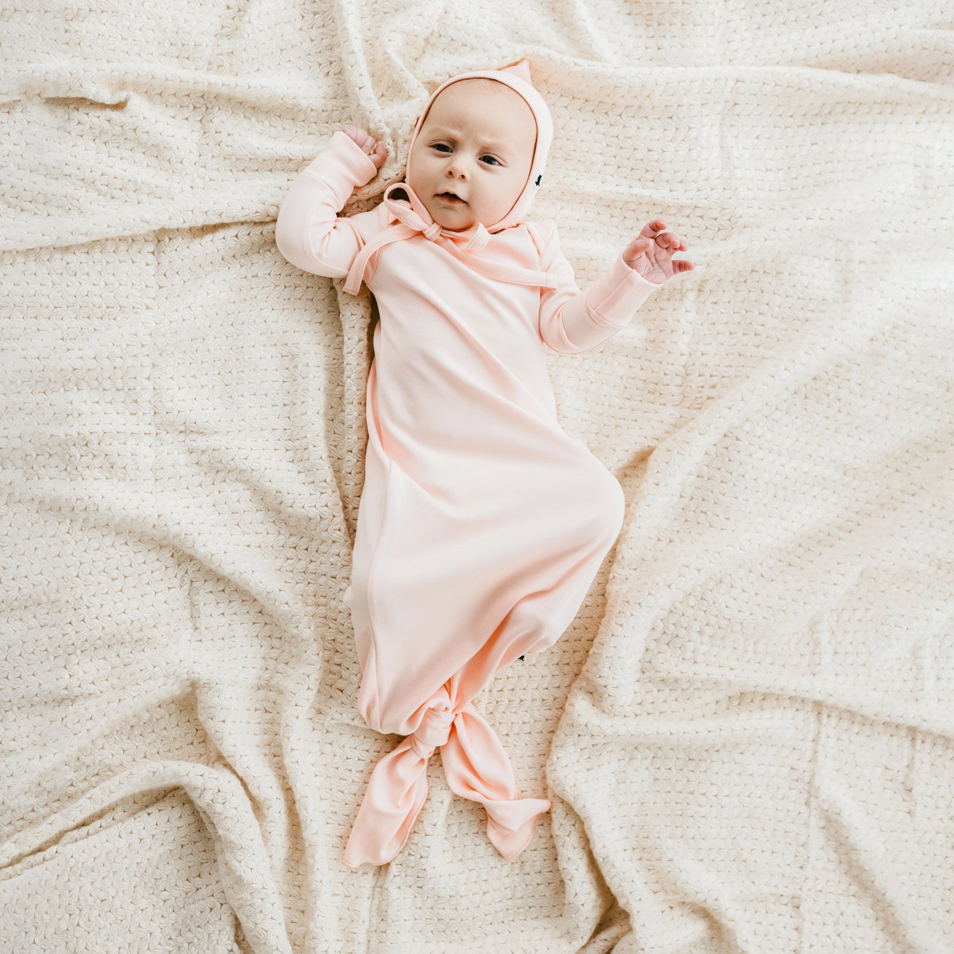 Baby Knotted Gown | Blush