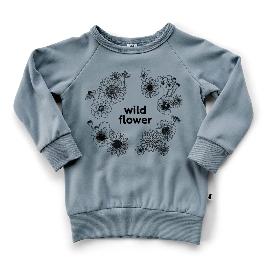 'Wildflower' Bamboo Fleece-Lined Pullover | Slate