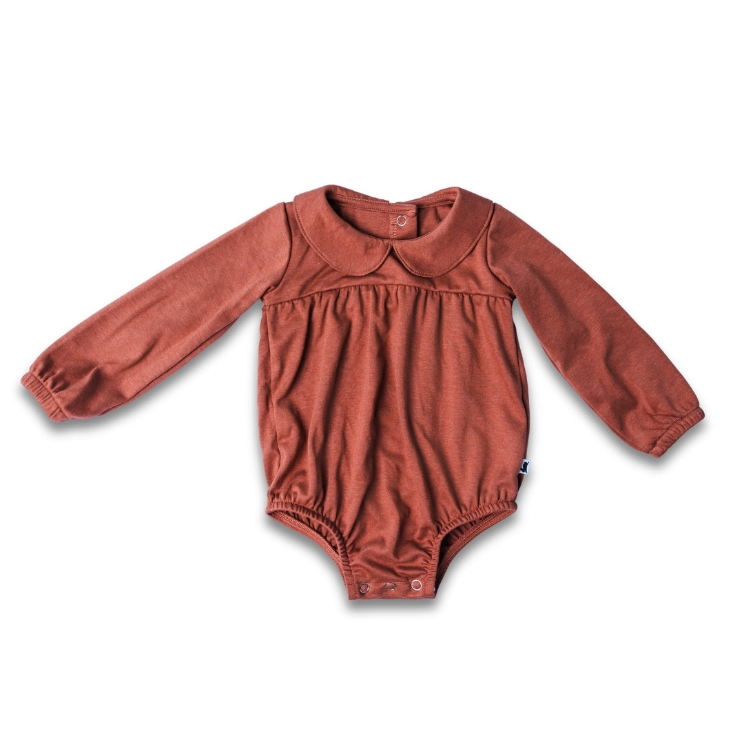 Baby Bamboo Bubble Romper | Burnt Brick