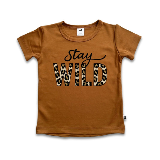Baby/Kids' Bamboo Graphic T-shirt | Stay Wild in Bronze