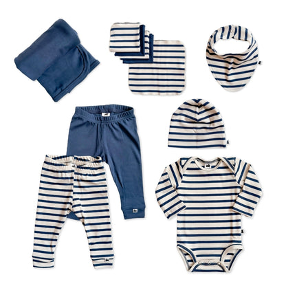 Bamboo Baby Capsule Gift Box | Navy Stripe & Navy