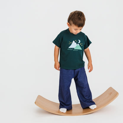 Kids' Bamboo Graphic Boxy T-Shirt | Mountain Moon on Juniper