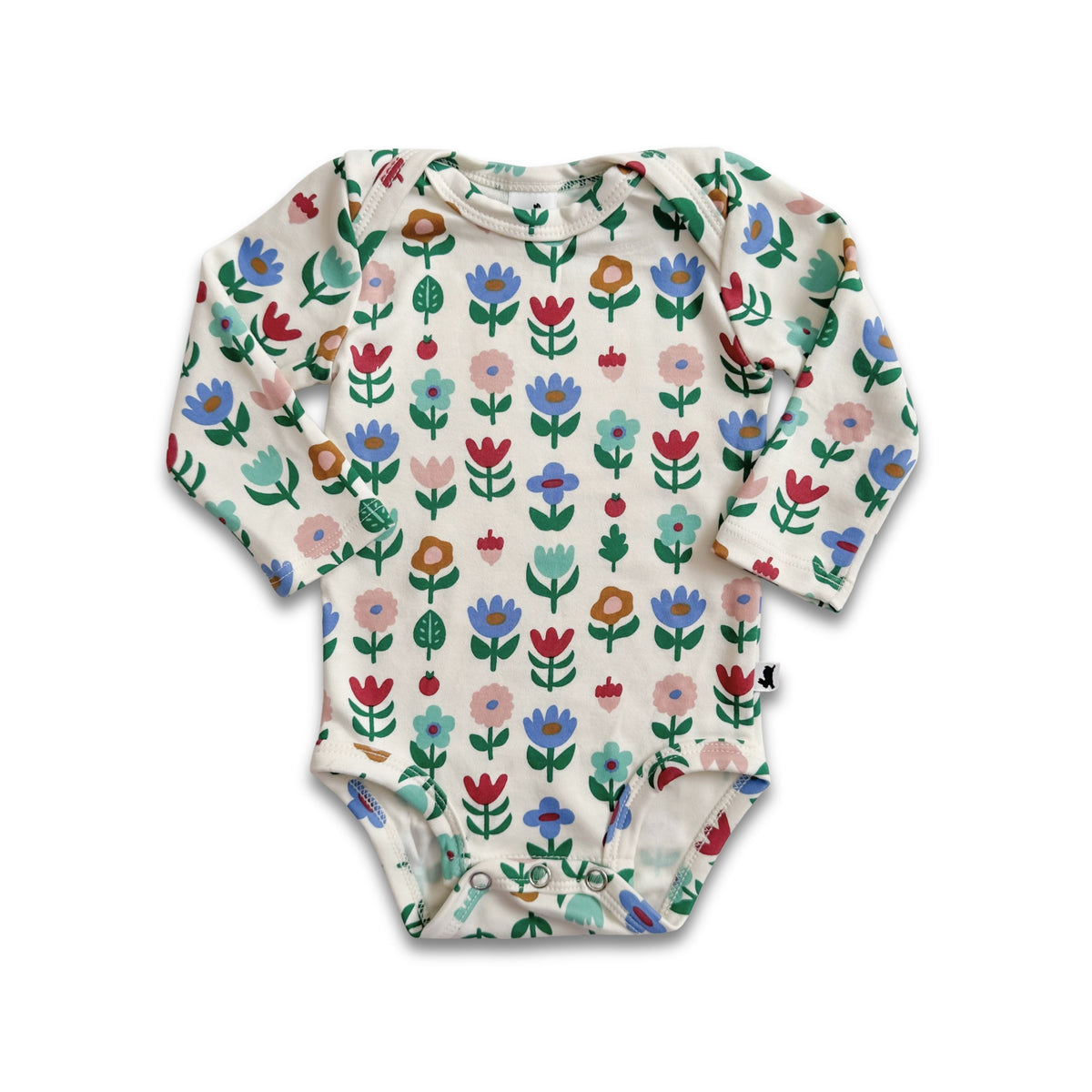 Baby Bamboo Long-Sleeve Bodysuit | Block Floral