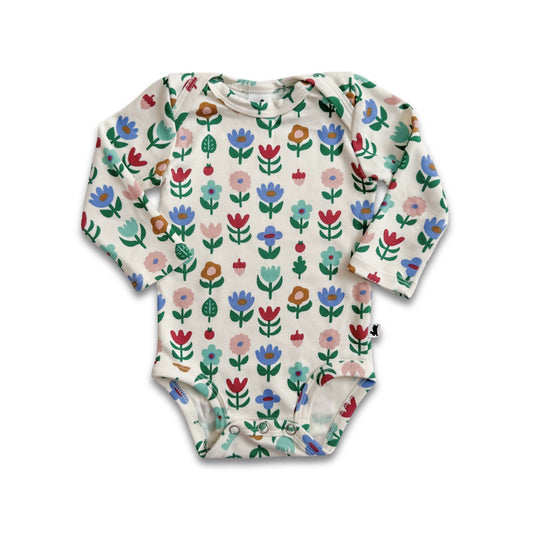 Baby Bamboo Long-Sleeve Bodysuit | Block Floral