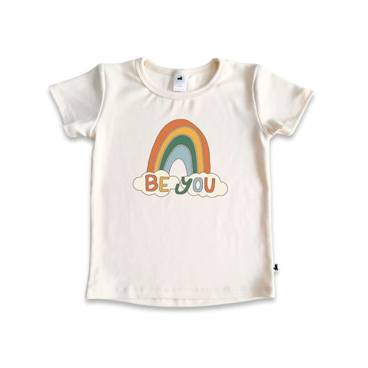 Baby/Kids Graphic Bamboo T-Shirt | Chocolate Donut On Leaf Green - additional view