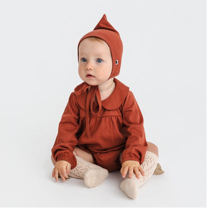 Baby Bamboo Bubble Romper | Burnt Brick