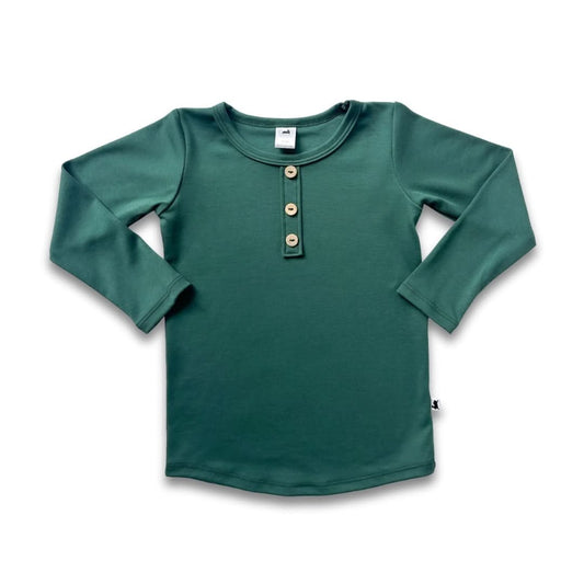 Baby/Kids' Bamboo Long Sleeve Henley | Black - additional view