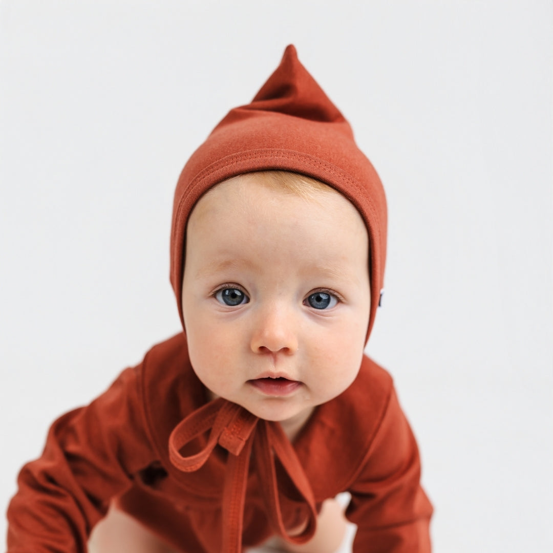 Baby Bamboo Pixie Bonnet | Burnt Brick