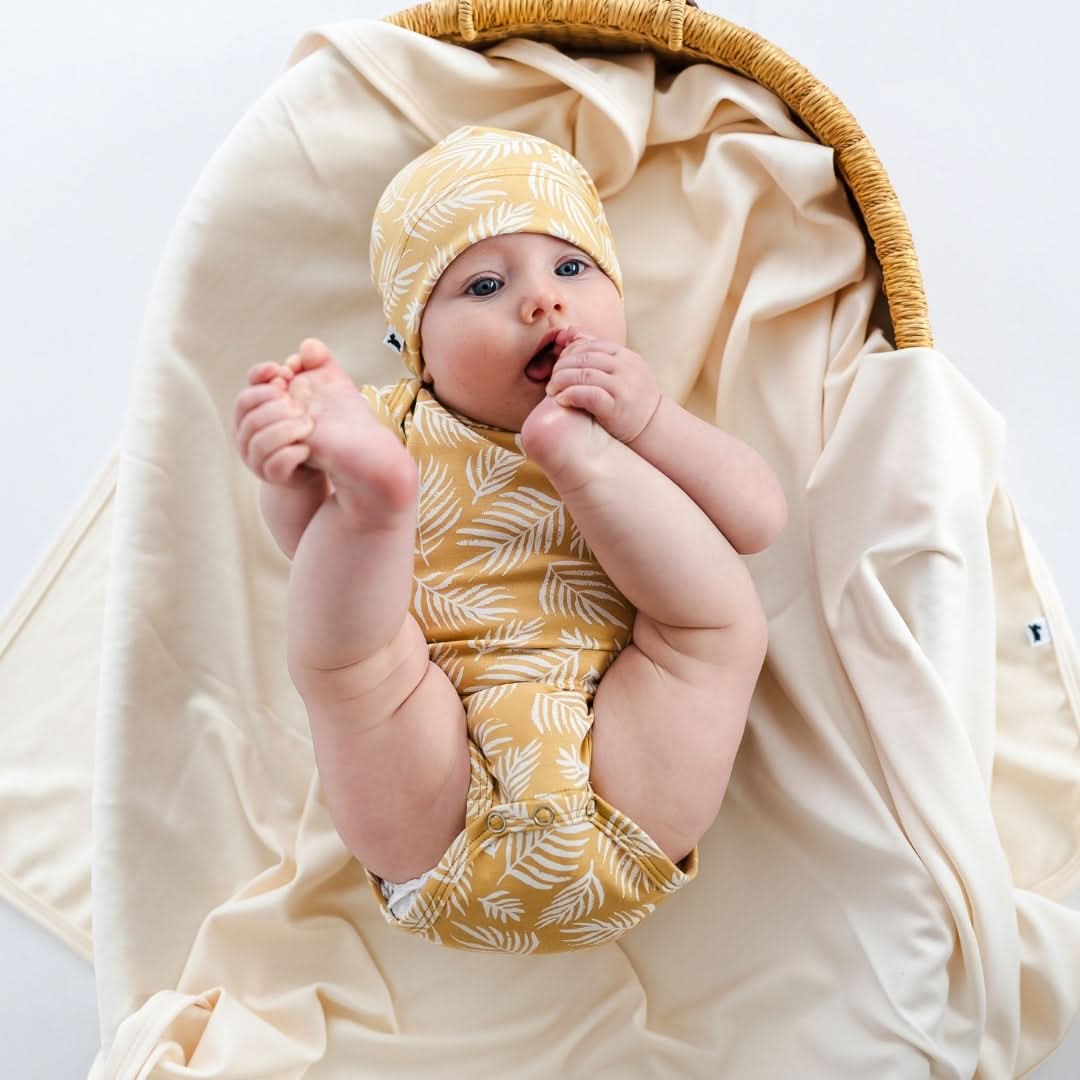 Baby Bamboo Bodysuit | Olive Rib