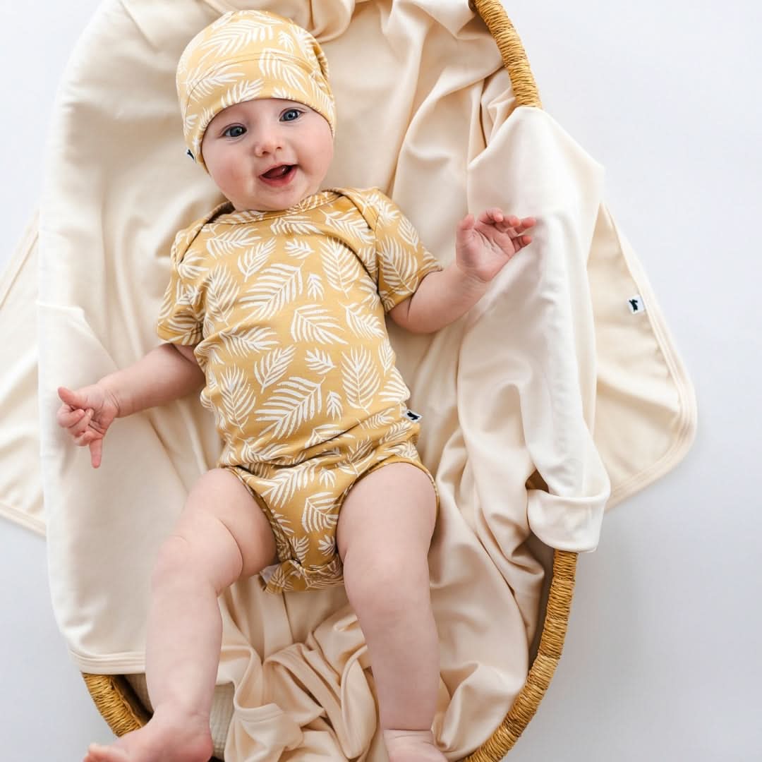 Baby Bamboo Bodysuit | Olive Rib