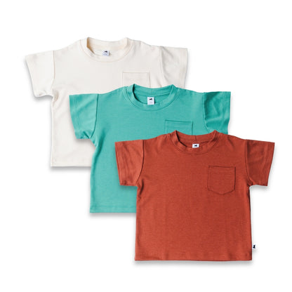Kids' Bamboo Boxy Pocket T-Shirt | Burnt Brick