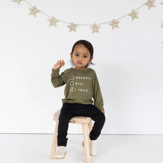‘Naughty or Nice’ Pullover | Olive