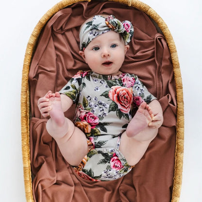 Baby Bamboo Bodysuit | Olive Rib
