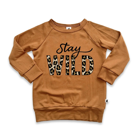 Baby/Kids' Bamboo Graphic Raglan Pullover | Stay Wild on Bronze