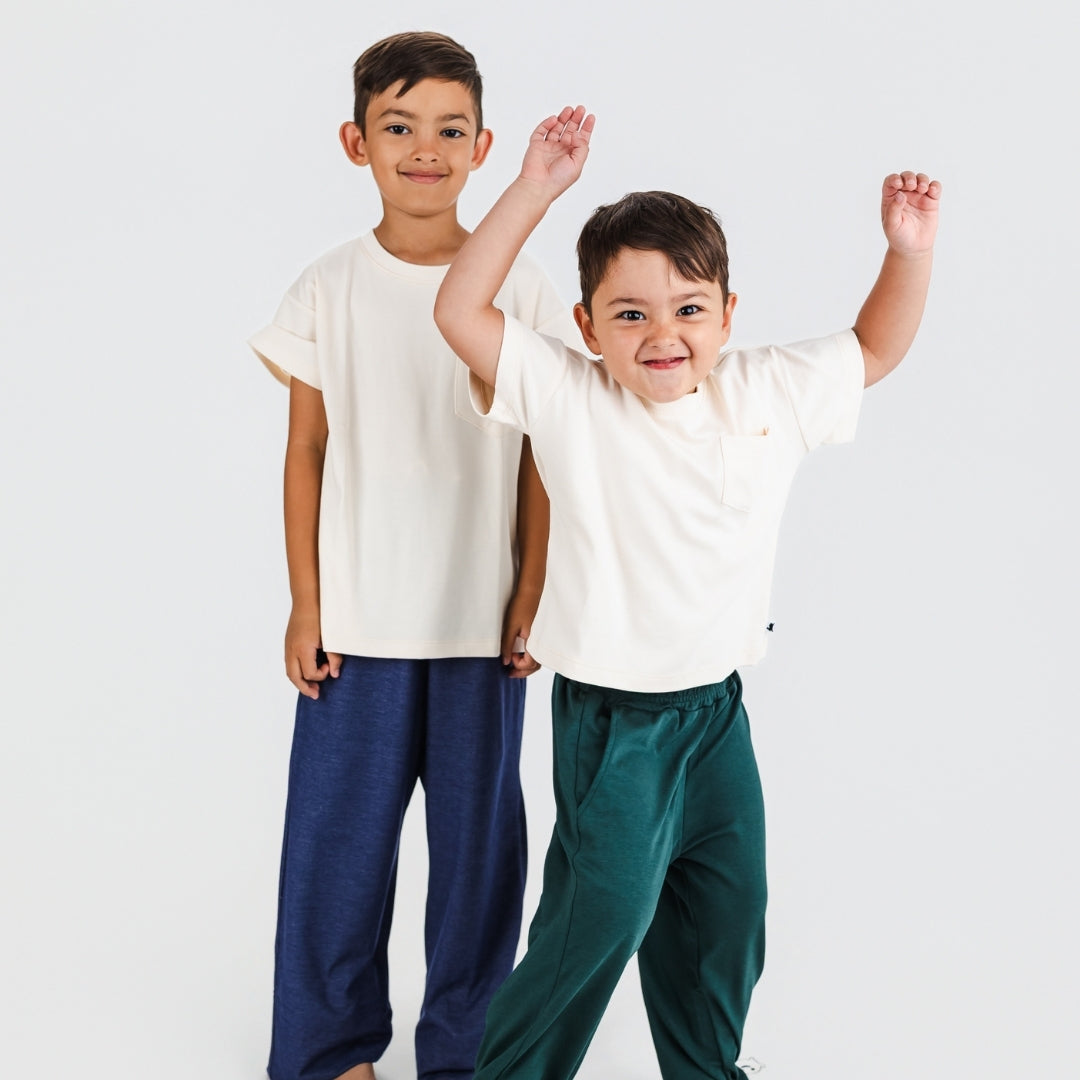 Kids' Bamboo Boxy Pocket T-Shirt | Cream