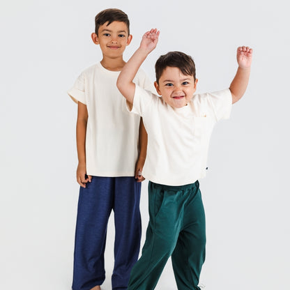 Kids' Bamboo Boxy Pocket T-Shirt | Cream