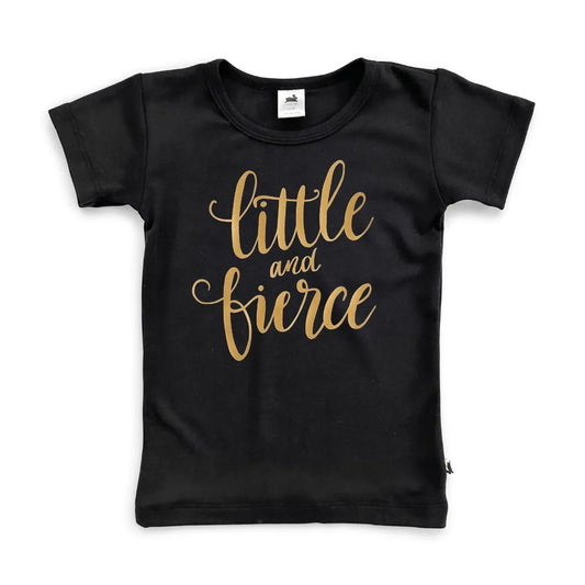 'Little & Fierce' Bamboo Slim Fit T-Shirt | Black