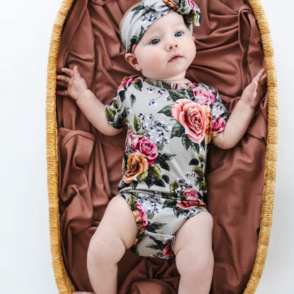 Baby Bamboo Bodysuit | Olive Rib